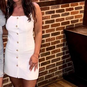 Stylish White Button-Down Dress